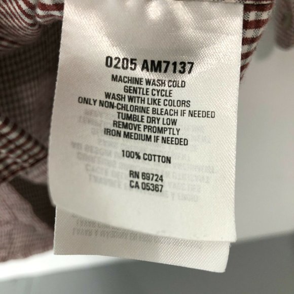 Columbia Button Down Shirt Mens Large Maroon Checked Long Sleeves Plaid Top - Picture 5 of 10